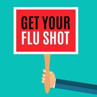 Get Your Flu Shot Vaccination concept flat background. Vector Illustration