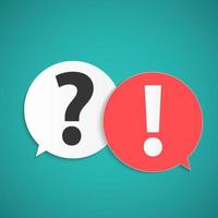 Question and answer marks with speech bubbles, Vector illustration