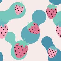 Simple Strawberry Seamless Pattern Background Vector Illustration