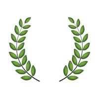 Laurel wreath silhouette isolated on white background. Vector Illustration