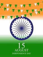 15th August India Independence Day celebration background. Vector Illustration