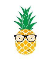 Cute Summer Pineapple in Sunglasses. Vector Illustration