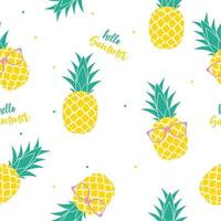 Diseño de fondo de patrones sin fisuras de piña de fruta tropical. ilustración vectorial vector