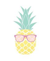 linda piña de verano en gafas de sol. ilustración vectorial vector