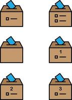 Ballot box icon set vector