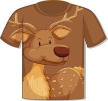 Front of t-shirt with deer template vector