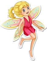 Beautiful fairy cartoon character sticker vector