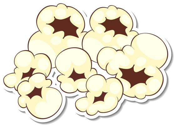 A sticker template with popcorn isolated