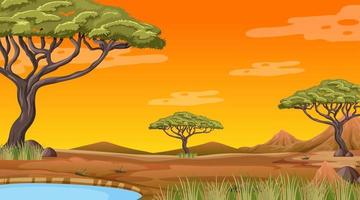 fondo de paisaje de bosque africano vector