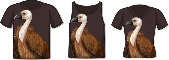 Front of t-shirt with vulture template vector