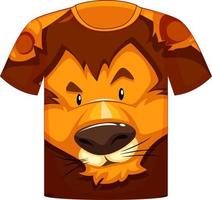 Front of t-shirt with face of lion pattern vector