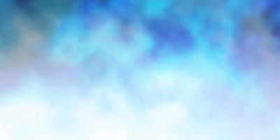 Light BLUE vector template with sky, clouds. Colorful illustration with abstract gradient clouds. Pattern for your commercials.