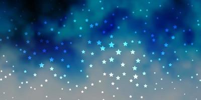 Dark BLUE vector background with small and big stars. Blur decorative design in simple style with stars. Pattern for wrapping gifts.