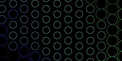 Dark Blue, Green vector template with circles. Abstract decorative design in gradient style with bubbles. New template for a brand book.