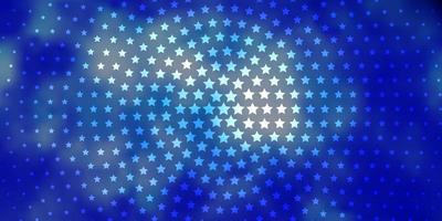 Fondo de vector azul claro con estrellas de colores. difuminar el diseño decorativo en un estilo sencillo con estrellas. patrón para anuncios de año nuevo, folletos.