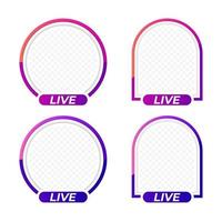 Social media user avatar LIVE video streaming template. Element for web, mobile, ui. 3d vector illustration