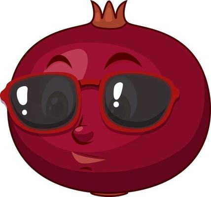 Pomegranate cartoon character with facial expression