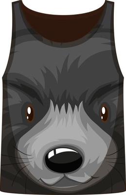 Tank top with face of black bear pattern