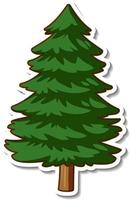 Sticker design with a spruce or pine tree isolated vector