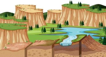 Nature landscape scene at daytime with soil layers vector