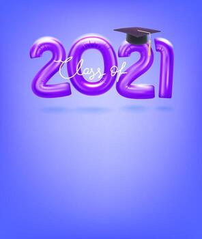 Class of 2021 vector card with copy space