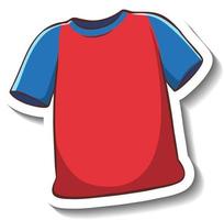 A sticker template with a red t-shirt isolated vector