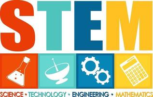 STEM education logo banner on white background vector