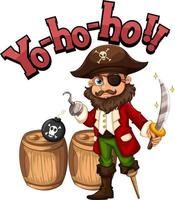 Captain Hook cartoon character with Yo-ho-ho speech vector