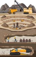 Landscape of coal mine industry with underground vector