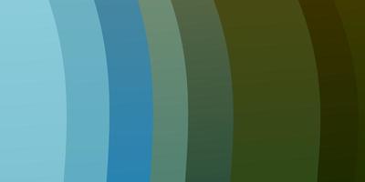 Telón de fondo de vector azul claro, verde con arco circular. colorida ilustración con líneas curvas. patrón para anuncios, comerciales.