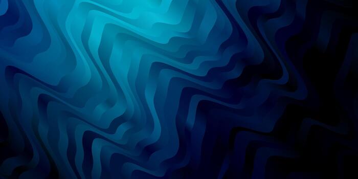 Dark BLUE vector pattern with wry lines. Abstract illustration with gradient bows. Pattern for business booklets, leaflets