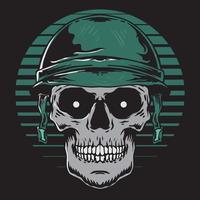 VIntage skull army with helmet vector