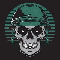 ejército de calaveras vintage con casco vector