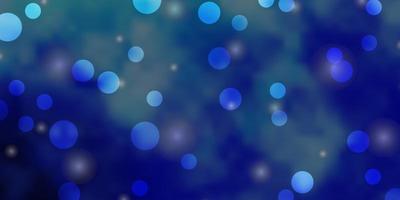 Light BLUE vector background with circles, stars. Colorful illustration with gradient dots, stars. Design for posters, banners.