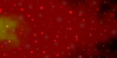 Dark Red, Yellow vector background with colorful stars. Colorful illustration in abstract style with gradient stars. Theme for cell phones.