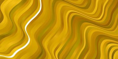 Dark Yellow vector backdrop with curves. Abstract illustration with bandy gradient lines. Template for your UI design.