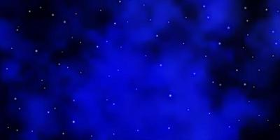 Dark BLUE vector background with small and big stars. Colorful illustration with abstract gradient stars. Best design for your ad, poster, banner.