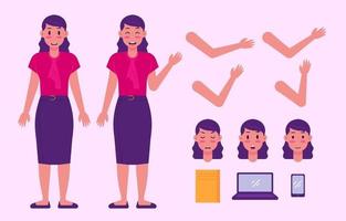 personaje de mujer de negocios para la animación. vector