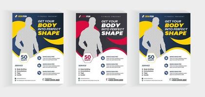 Vector layout design template for fitness center or other sport event.