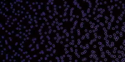 Dark Purple vector backdrop with circles. Modern abstract illustration with colorful circle shapes. Pattern for websites, landing pages.