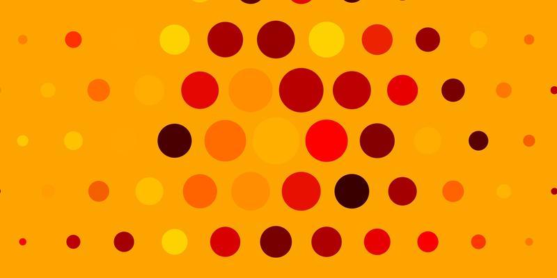 Light Pink, Yellow vector background with bubbles. Abstract decorative design in gradient style with bubbles. Pattern for booklets, leaflets.