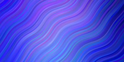 Telón de fondo de vector rosa claro, azul con curvas. Ilustración abstracta con arcos degradados. patrón para sitios web, páginas de destino.