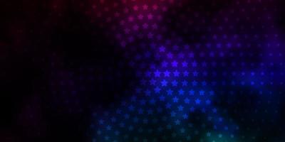 Dark Multicolor vector background with small and big stars. Shining colorful illustration with small and big stars. Pattern for websites, landing pages.