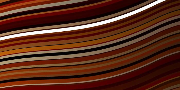 Dark Orange vector background with wry lines. Bright illustration with gradient circular arcs. Pattern for ads, commercials.