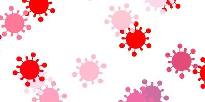 Light red vector pattern with coronavirus elements.