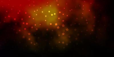 Dark Orange vector layout with bright stars. Blur decorative design in simple style with stars. Best design for your ad, poster, banner.