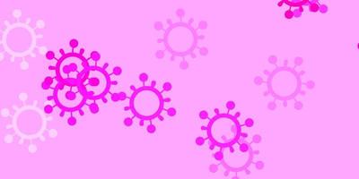 Light pink vector background with covid-19 symbols.