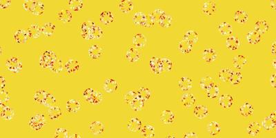 Light red, yellow vector backdrop with dots.