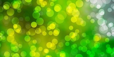 Light Green, Yellow vector layout with circle shapes. Colorful illustration with gradient dots in nature style. Pattern for business ads.