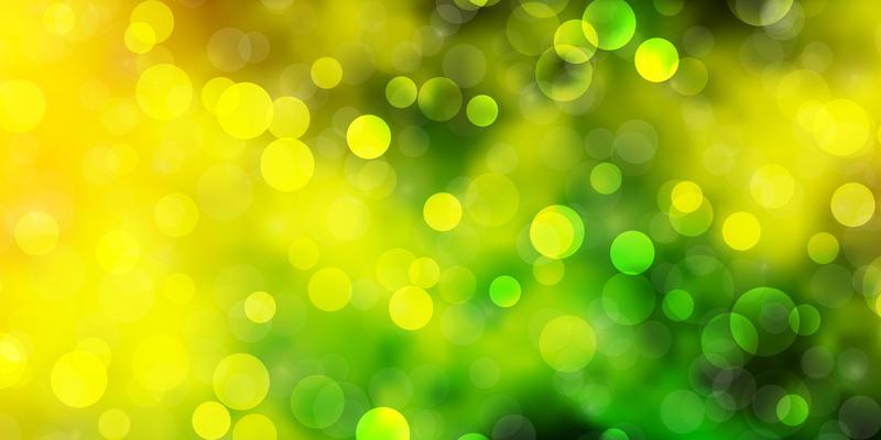 Light Green, Yellow vector texture with circles. Modern abstract illustration with colorful circle shapes. Pattern for websites, landing pages.